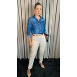 Camisa Jeans Manga Longa Feminina - Cod: 228 -Jeans Escuro