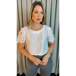 Blusa Feminina Manga Guipir Elegância e Delicadeza - Nude - Cod 238