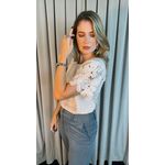 Blusa Feminina Manga Guipir Elegância e Delicadeza - Nude - Cod 238