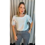 Blusa Feminina Manga Guipir Elegância e Delicadeza - Verde - Cod 238 