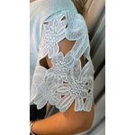 Blusa Feminina Manga Guipir Elegância e Delicadeza - Verde - Cod 238 