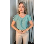 Blusa Feminina De Manguinha - Verde Agua - Cod 259