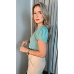 Blusa Feminina De Manguinha - Verde Agua - Cod 259