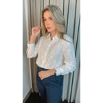 Camisa Feminina Bordada Manga Longa Arabesco - Cod: 255 - Branca