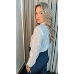 Camisa Feminina Bordada Manga Longa Arabesco - Cod: 255 - Branca
