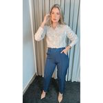 Camisa Feminina Bordada Manga Longa Arabesco - Cod: 255 - Nude