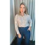 Camisa Feminina Bordada Manga Longa Arabesco - Cod: 255 - Nude