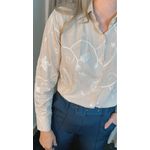 Camisa Feminina Bordada Manga Longa Arabesco - Cod: 255 - Nude