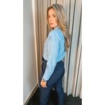 Camisa Feminina Bordada Manga Longa Arabesco - Cod: 255 - Azul