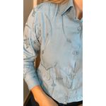 Camisa Feminina Bordada Manga Longa Arabesco - Cod: 255 - Azul