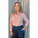 Camisa Feminina Bordada Manga Longa Arabesco - Cod: 255 - Rosa