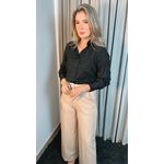 Camisa Feminina Bordada Manga Longa Arabesco - Cod: 255 - Preto