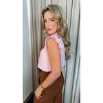 Blusa Feminina Sem Manga Bordada - Rosa - Cod 262