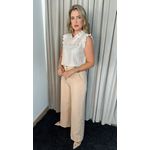 Blusa Feminina Sem Manga Bordada -Off White - Cod 262