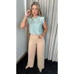 Blusa Feminina Sem Manga Bordada -Verde - Cod 262