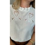 Blusa Feminina Sem Manga Bordada -Branca - Cod 262