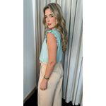 Blusa Feminina Sem Manga Bordada -Verde - Cod 262
