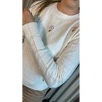 Blusa Feminina Em Tricô Com Aplicação De Flores - Cod 271 - Branca