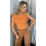 Blusa Feminina Em Lese Bordada - Laranja - Cod 254