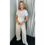 T-shirt Feminina Com Aplicação Em Crochê - Branco - Cod 260