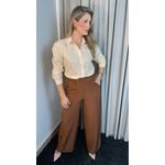 Camisa Feminina Bordada Manga Longa Flor - Cod: 264 - Nude