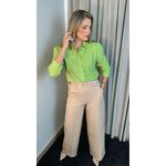 Camisa Feminina Bordada Manga Longa Flor - Cod: 264 - Verde