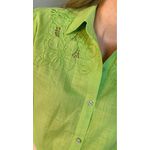 Camisa Feminina Bordada Manga Longa Flor - Cod: 264 - Verde