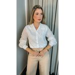 Camisa Feminina Em Lese Bordada Manga Longa - Cod: 263 - Branca