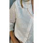 Camisa Feminina Em Lese Bordada Manga Longa - Cod: 263 - Branca