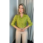 Camisa Feminina Em Lese Bordada Manga Longa - Cod: 263 - Verde