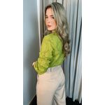 Camisa Feminina Em Lese Bordada Manga Longa - Cod: 263 - Verde