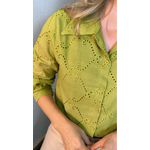 Camisa Feminina Em Lese Bordada Manga Longa - Cod: 263 - Verde