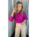 Camisa Feminina Em Lese Bordada Manga Longa - Cod: 263 - Violeta
