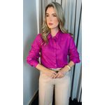 Camisa Feminina Em Lese Bordada Manga Longa - Cod: 263 - Violeta