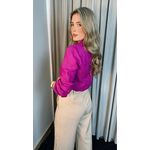 Camisa Feminina Em Lese Bordada Manga Longa - Cod: 263 - Violeta