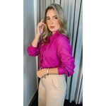 Camisa Feminina Em Lese Bordada Manga Longa - Cod: 263 - Violeta