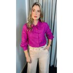 Camisa Feminina Em Lese Bordada Manga Longa - Cod: 263 - Violeta