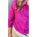 Camisa Feminina Em Lese Bordada Manga Longa - Cod: 263 - Violeta