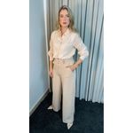 Camisa Feminina Em Lese Bordada Manga Longa - Cod: 263 - Nude