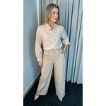 Camisa Feminina Em Lese Bordada Manga Longa - Cod: 263 - Nude