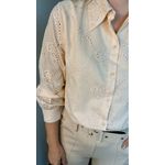 Camisa Feminina Em Lese Bordada Manga Longa - Cod: 263 - Nude