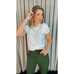 T-shirt Em Trico Bordada - Branco - Cod 244