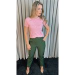 T-shirt Em Trico Bordada - Rosa - Cod 244