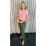 T-shirt Em Trico Bordada - Rosa - Cod 244