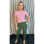 T-shirt Em Trico Bordada - Rosa - Cod 244