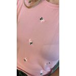 T-shirt Em Trico Bordada - Rosa - Cod 244
