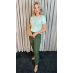 T-shirt Em Trico Bordada - Verde - Cod 244