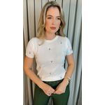 T-shirt Em Trico Bordada - Off White - Cod 244