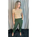 T-shirt Em Trico Bordada - Nude - Cod 244 