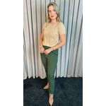T-shirt Em Trico Bordada - Nude - Cod 244 